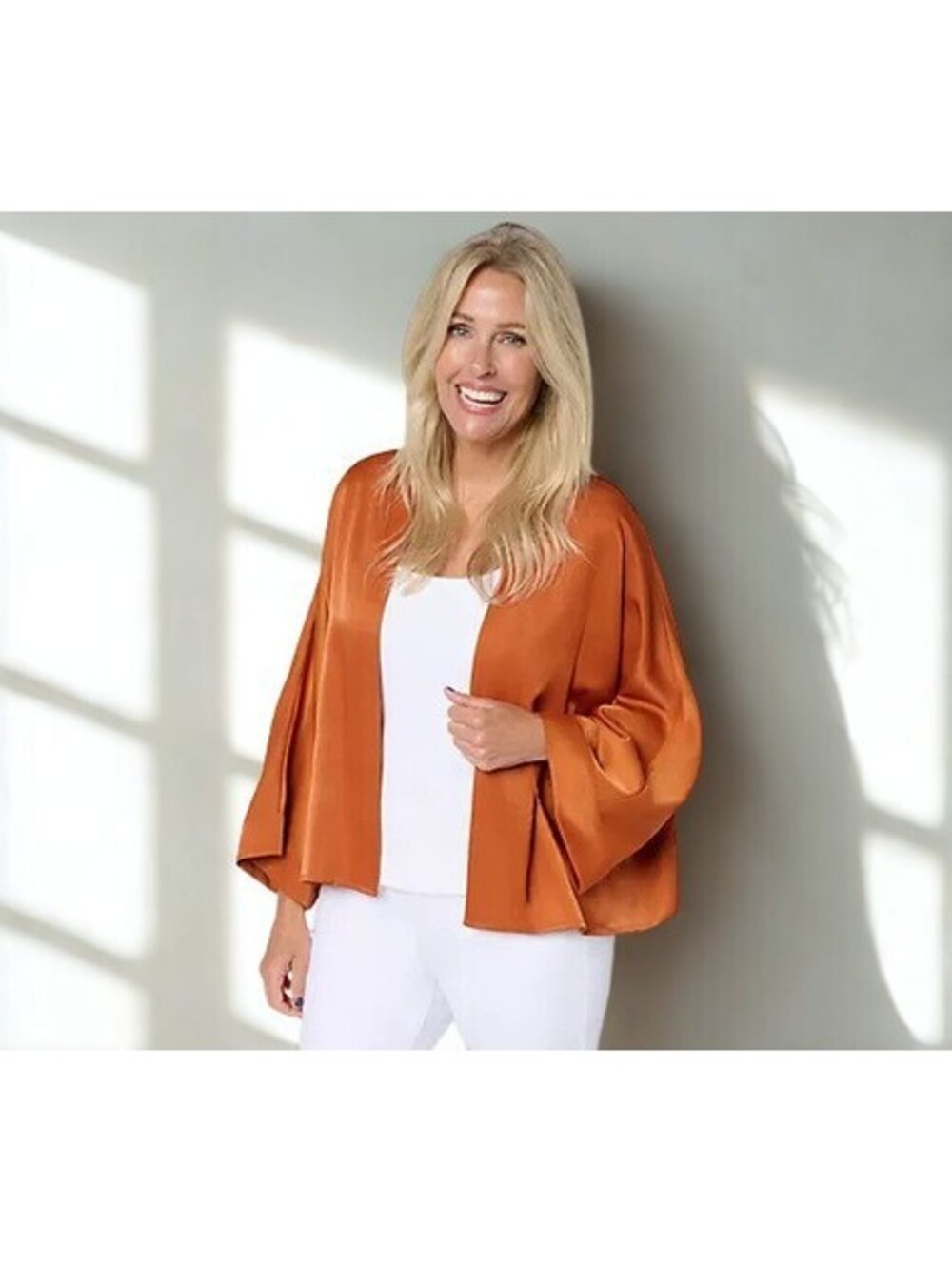 Me by Jennie Garth Marjorie Dolman Sleeve Topper TERRACOTTA Size L